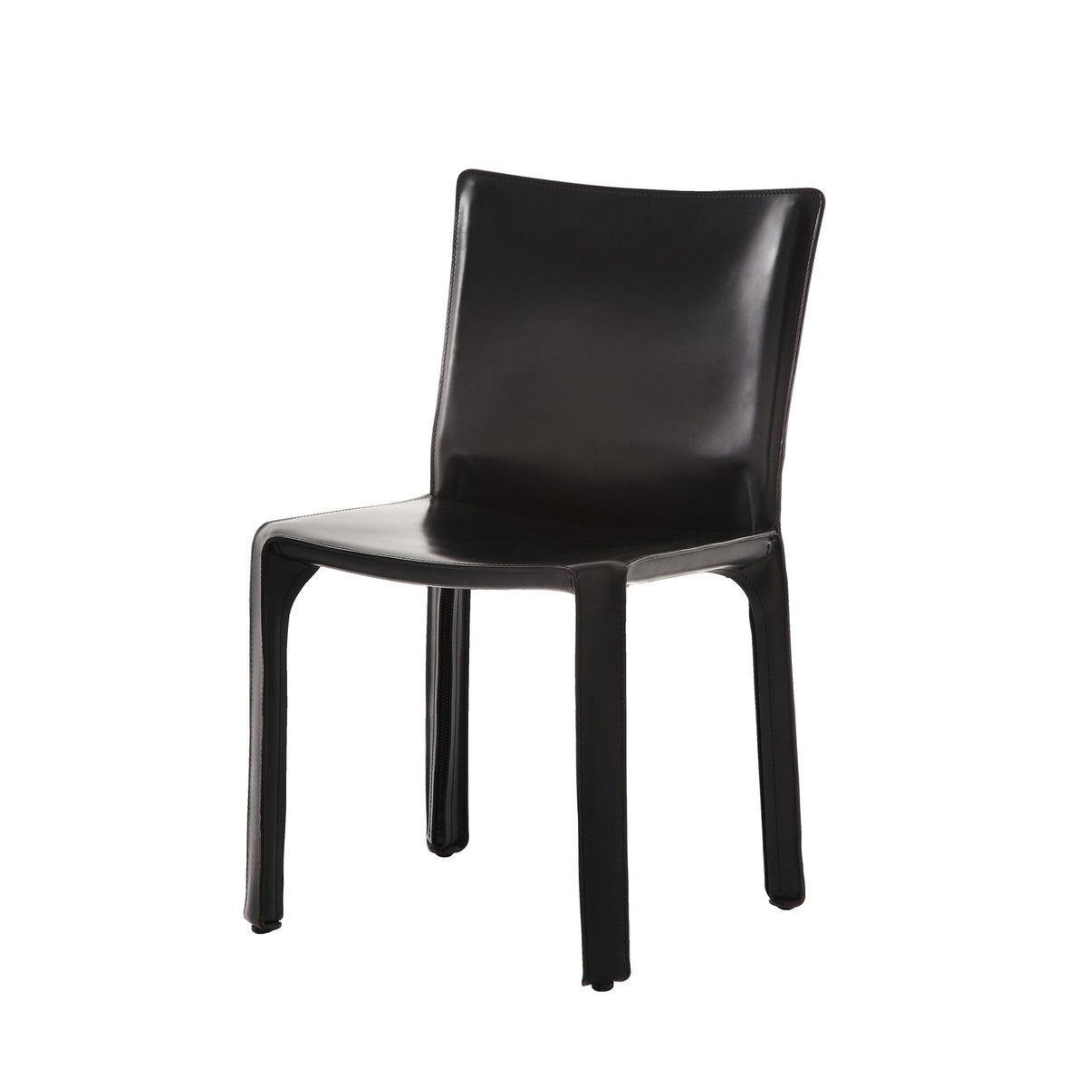 Chaise CAB 412 de Mario Bellini - Cassina-packshot, cuir Noir-The Woods Gallery