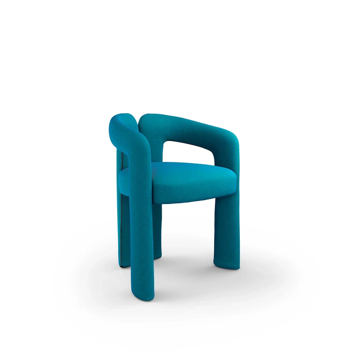 Chaise Dudet par Patricia Urquiola - Cassina-vue de trois quarts avant en tissu bleu canard-Cassina