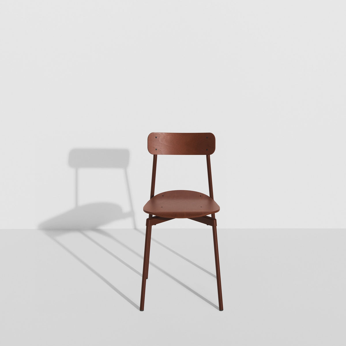 Chaise Fromme Bois de Tom Chung - Petite Friture-Rouge-Brun-The Woods Gallery