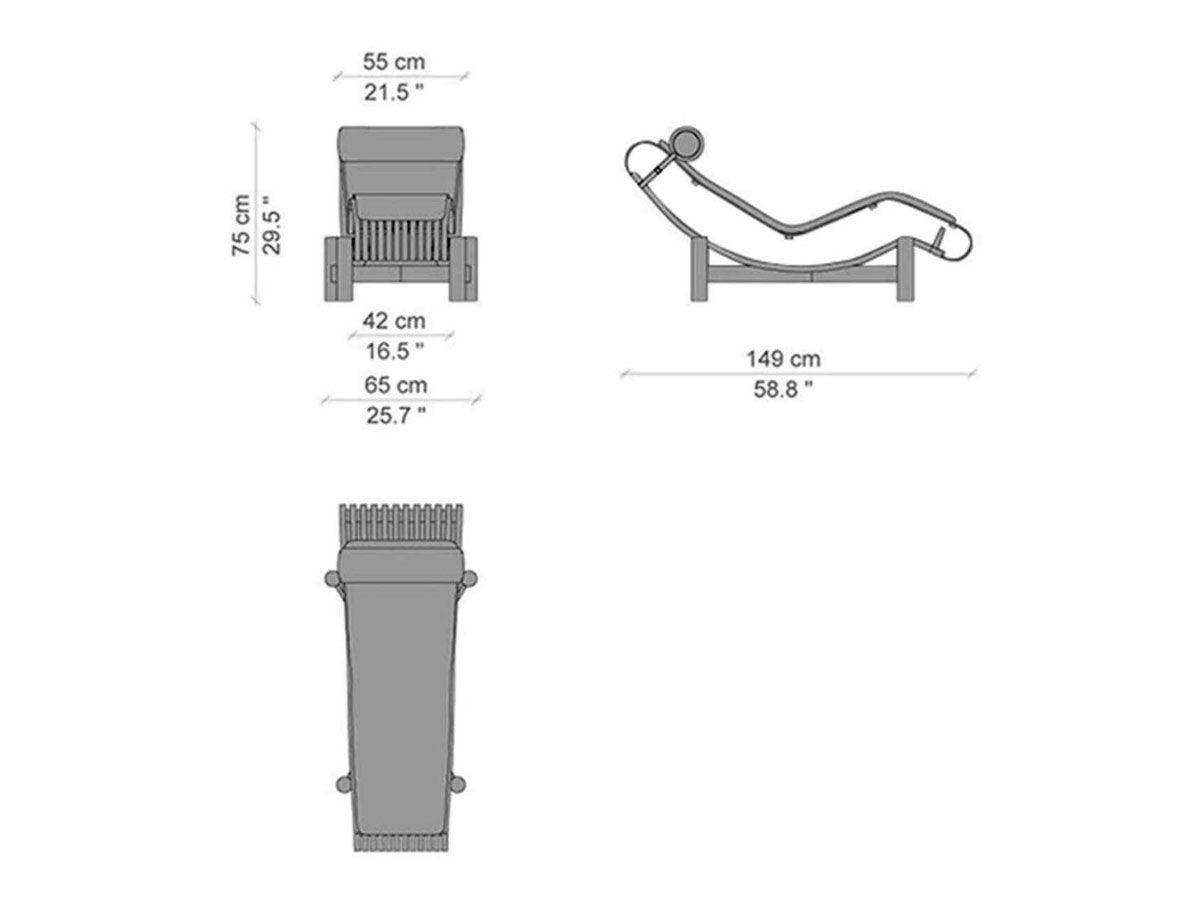 Chaise Longue Tokyo de Charlotte Perriand - Cassina-Bambou-Tapisserie Lipari Lin ivoire-The Woods Gallery