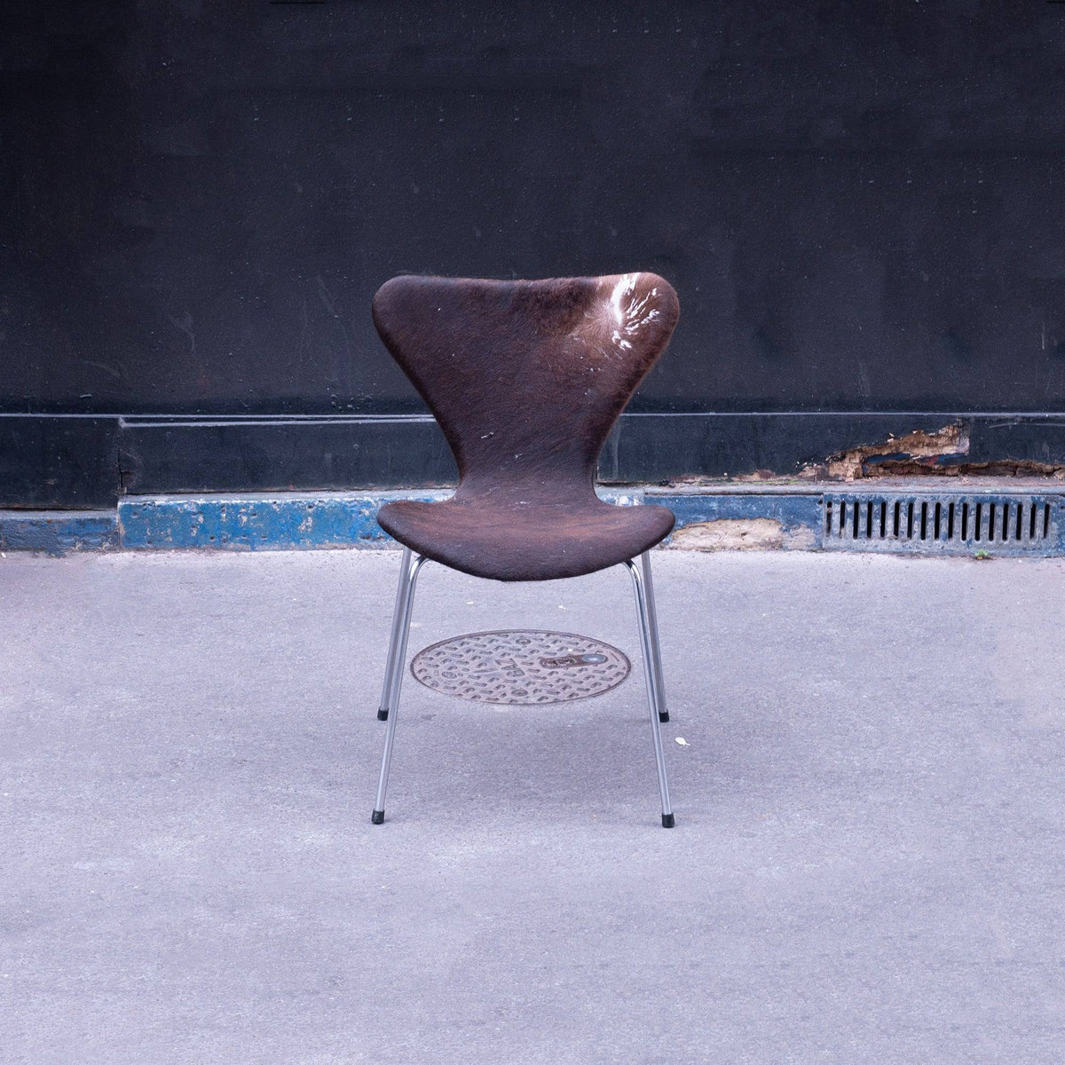 Chaise Vache retapissées Série 7 de Arne Jacobsen - Fritz Hansen - Vintage-Lot de 4 Chaises-The Woods Gallery