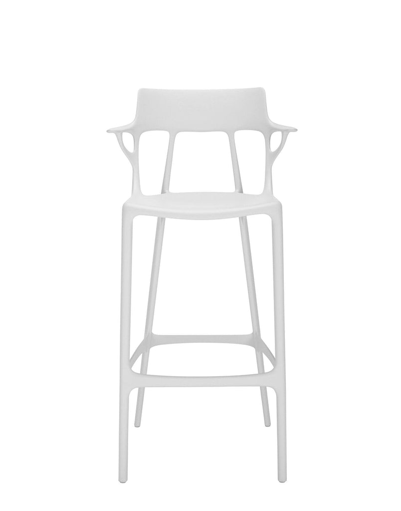 Chaise de bar A.I. stool recycled de Philippe Starck - lot de 2 - Kartell-blanc-H 108 cm X L 55 cm-The Woods Gallery