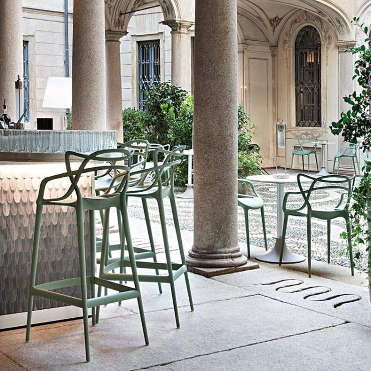 Chaise de bar Masters Stool de Philippe Starck & Eugeni Quitllet - Kartell-Blanc-H 109 cm X L 49 cm-The Woods Gallery