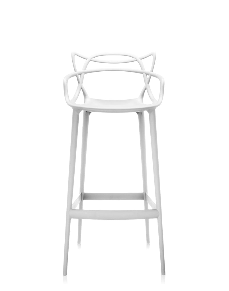 Chaise de bar Masters Stool de Philippe Starck & Eugeni Quitllet - Kartell-Blanc-H 109 cm X L 49 cm-The Woods Gallery