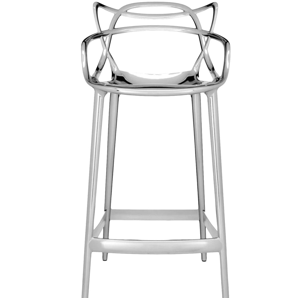 Chaise de bar Masters Stool de Philippe Starck & Eugeni Quitllet - Kartell-Chrome (métallisé)-H 99 cm X L 49 cm-The Woods Gallery