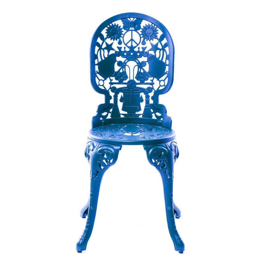 Chaise en aluminium de Studio Job - Seletti-Bleu-The Woods Gallery