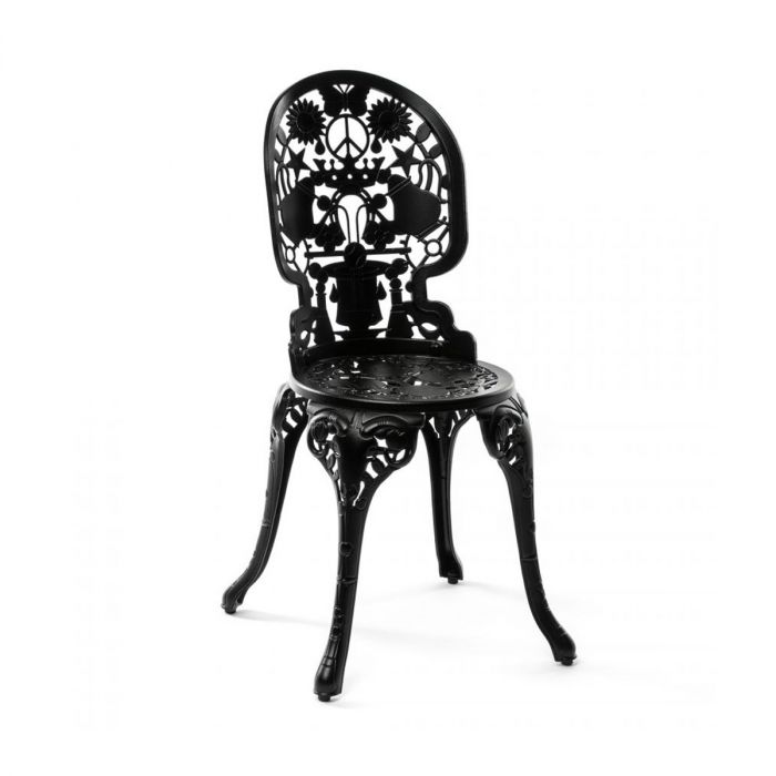 Chaise en aluminium de Studio Job - Seletti-Noir-The Woods Gallery