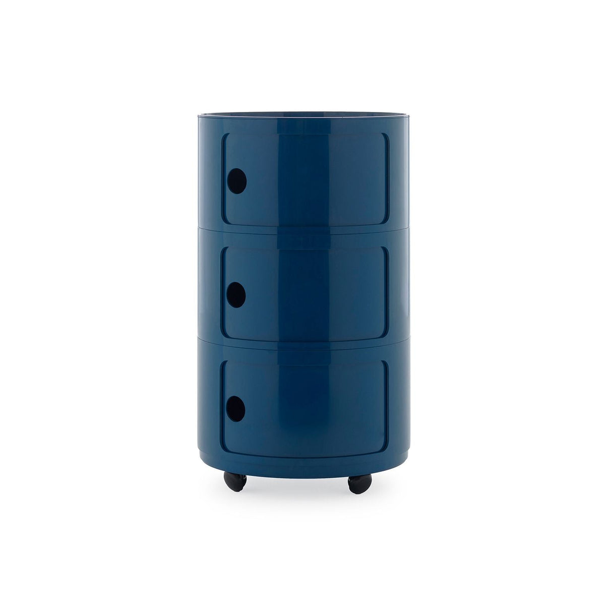 Componibili New Big - 3 modules - Kartell-Bleu-avec roulettes-The Woods Gallery