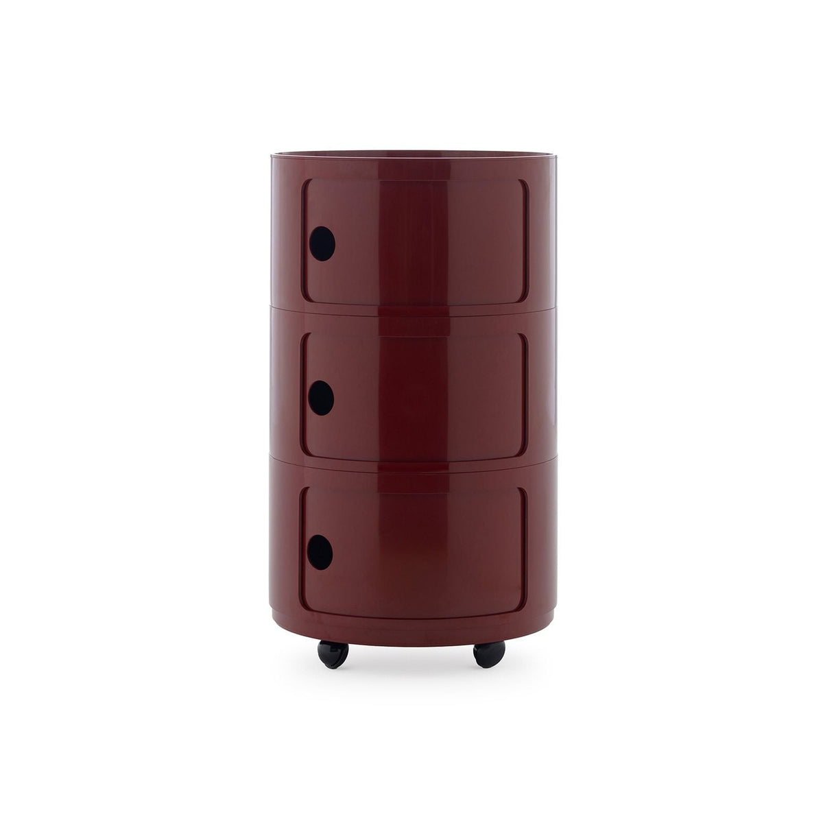 Componibili New Big - 3 modules - Kartell-Bordeaux-avec roulettes-The Woods Gallery
