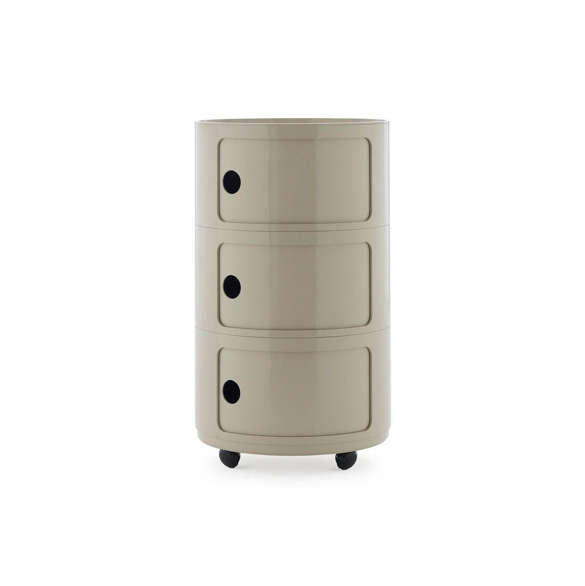 Componibili New Big - 3 modules - Kartell-Gris-avec roulettes-The Woods Gallery