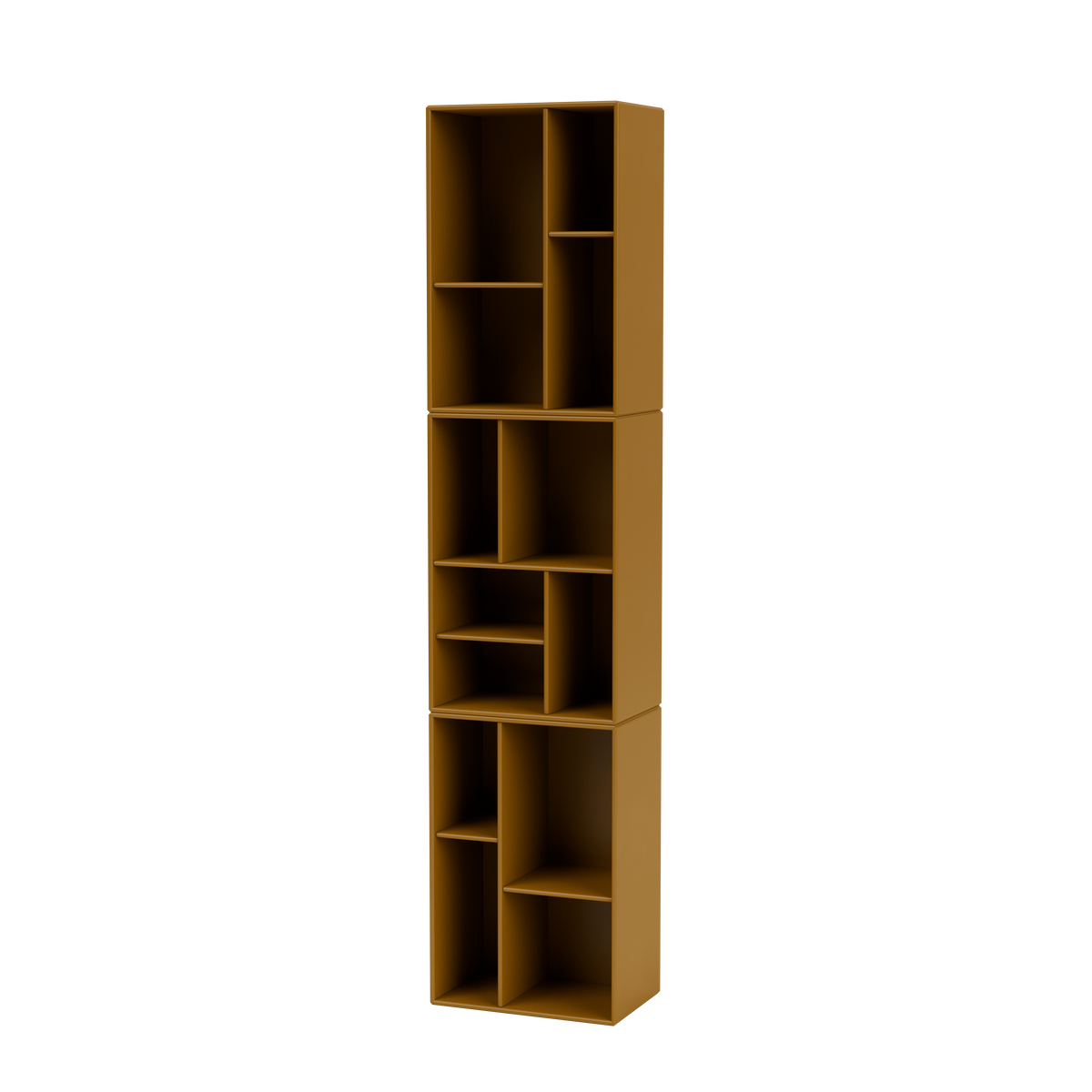 Étagère Loom par Peter J. Lassen, laque 142 Amber, suspendu au mur, packshot Montana