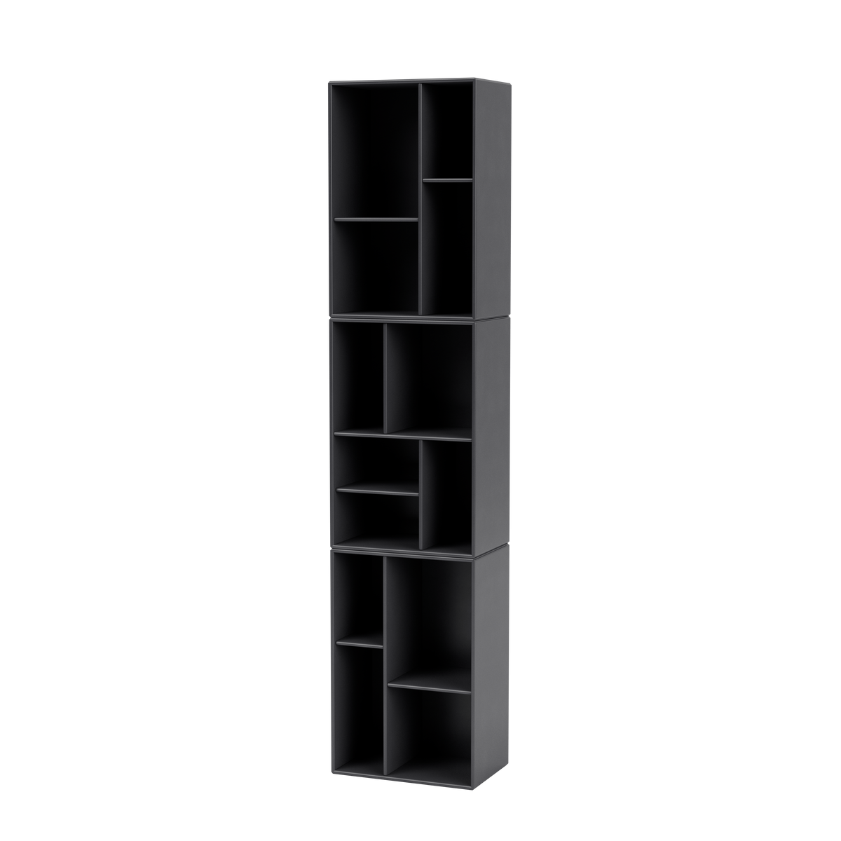 Étagère Loom par Peter J. Lassen, laque 36 Coal, suspendu au mur, packshot Montana