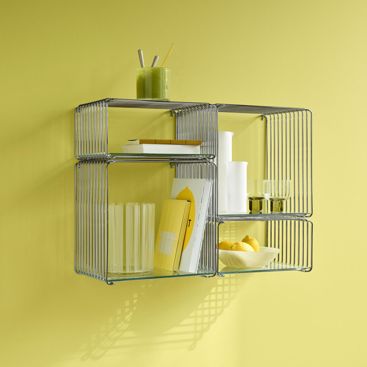 Etagère Panton Wire Half demi Cube Hauteur 17,2 cm prof 25,7 cm - Montana Furniture-Chrome-The Woods Gallery