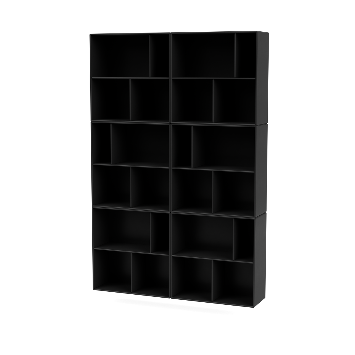Étagère Read par Peter J. Lassen, laque 05 Black, suspendu au mur, packshot Montana