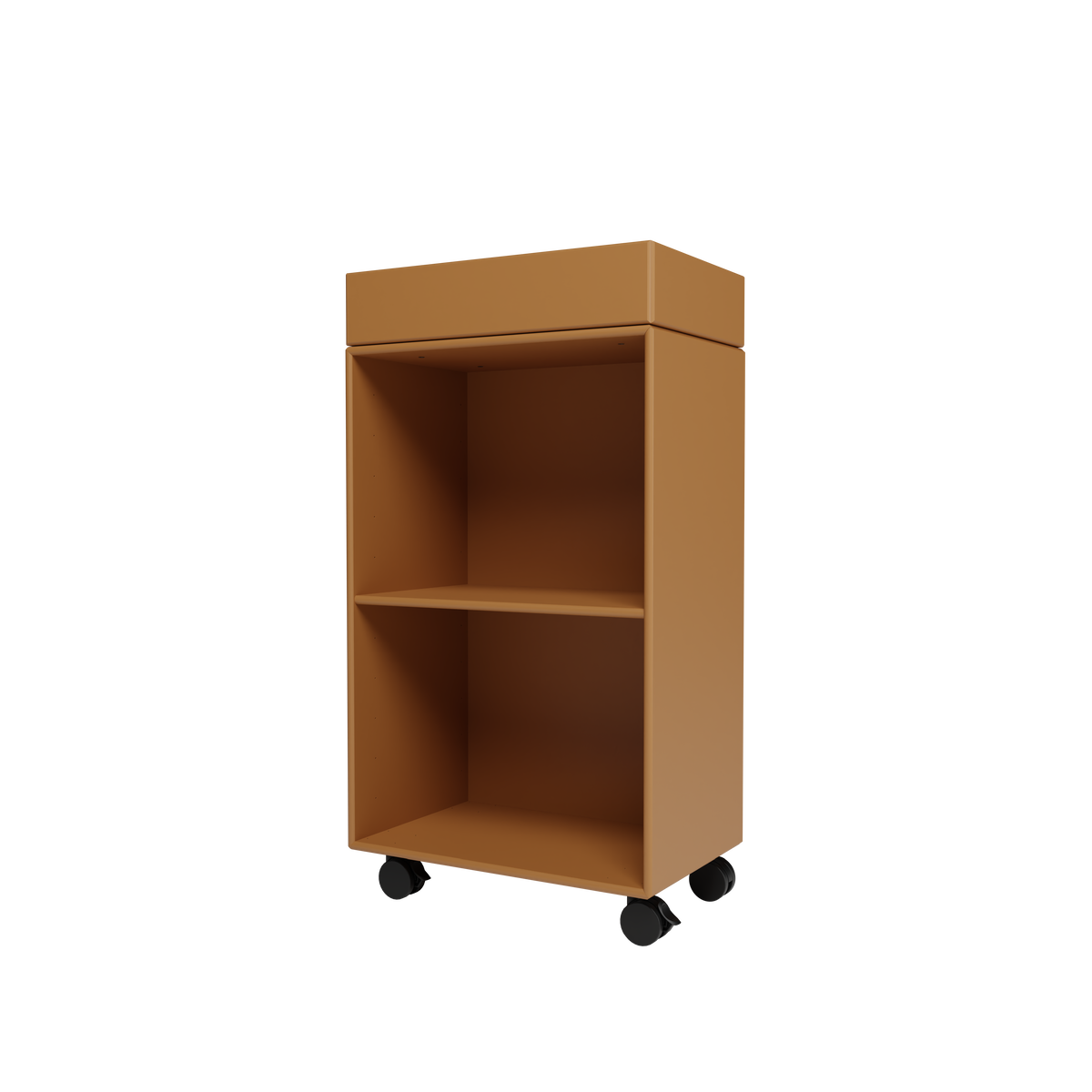 Etagère roulante Preppy par Peter J. Lassen, laque 142 Amber, packshot Montana