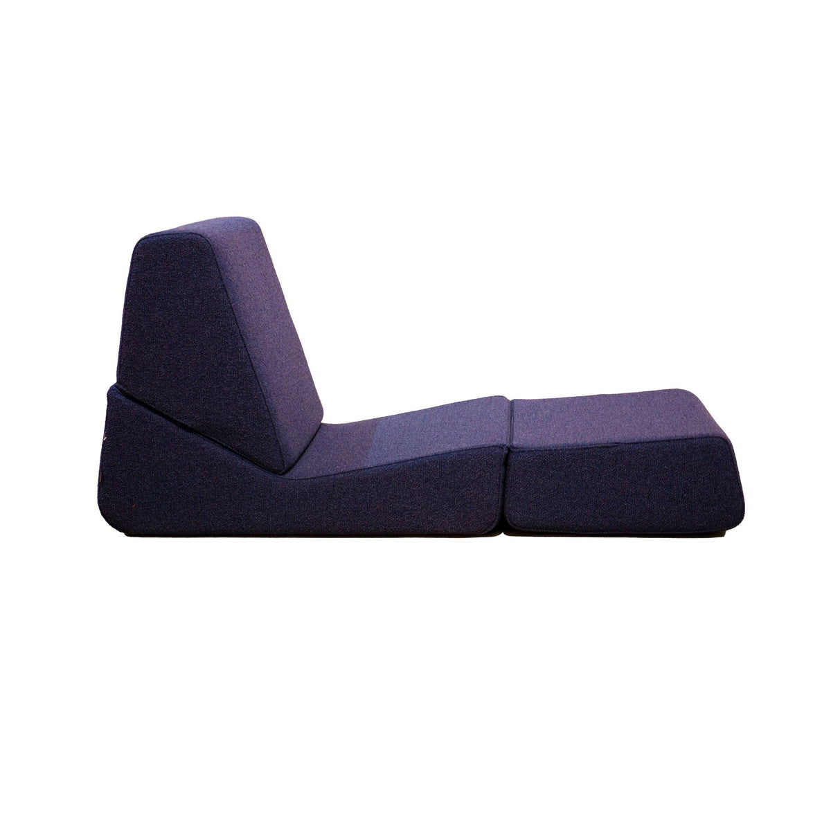 Fauteuil Chauffeuse - lit Galeotta de D’Urbino - Lomazzi - Studio De Pas - Zanotta-Bleu / Rubelli Pervinca 040359-The Woods Gallery