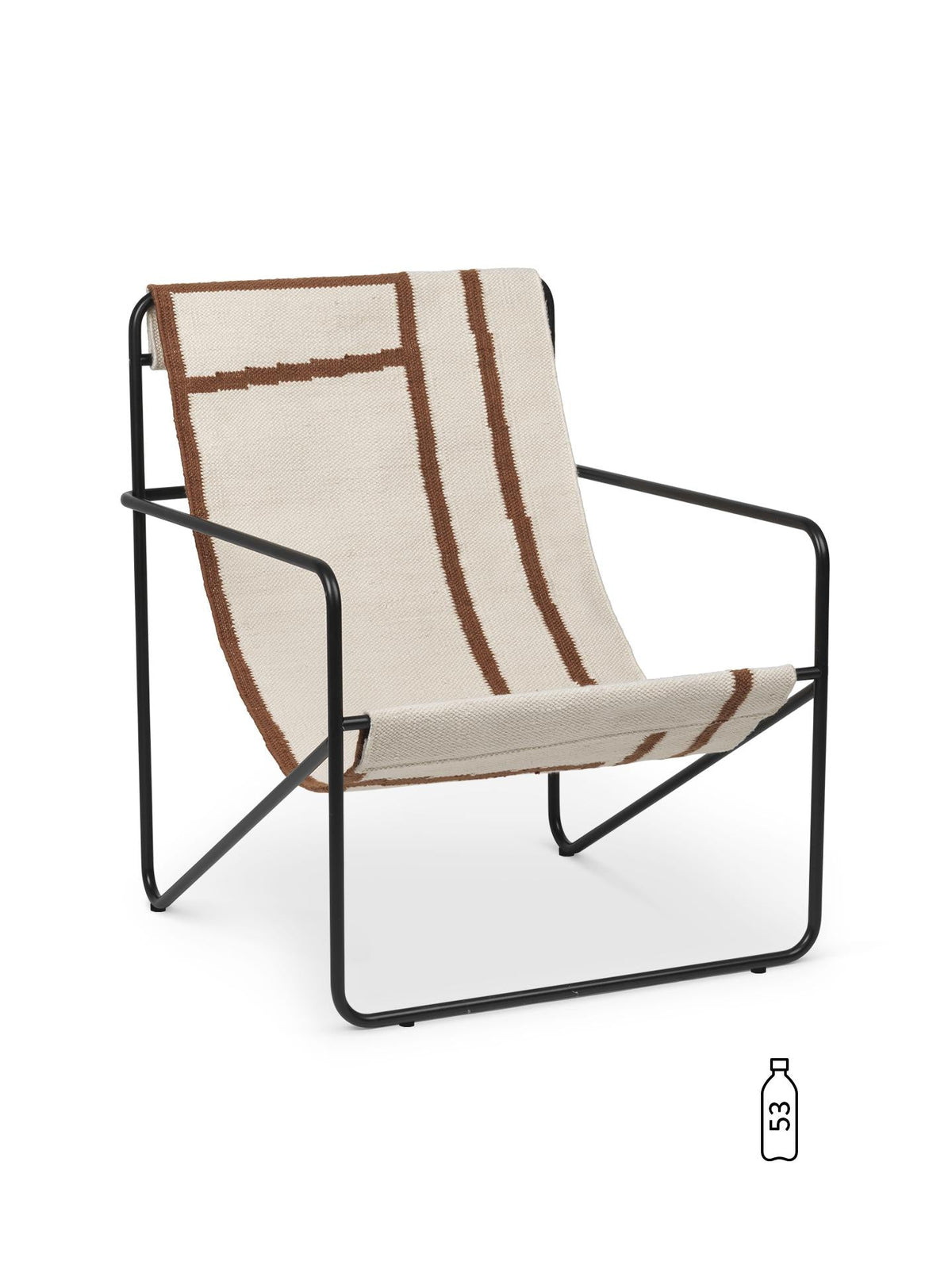 Fauteuil Desert - Ferm Living-Olive - Rayures Chocolat-The Woods Gallery