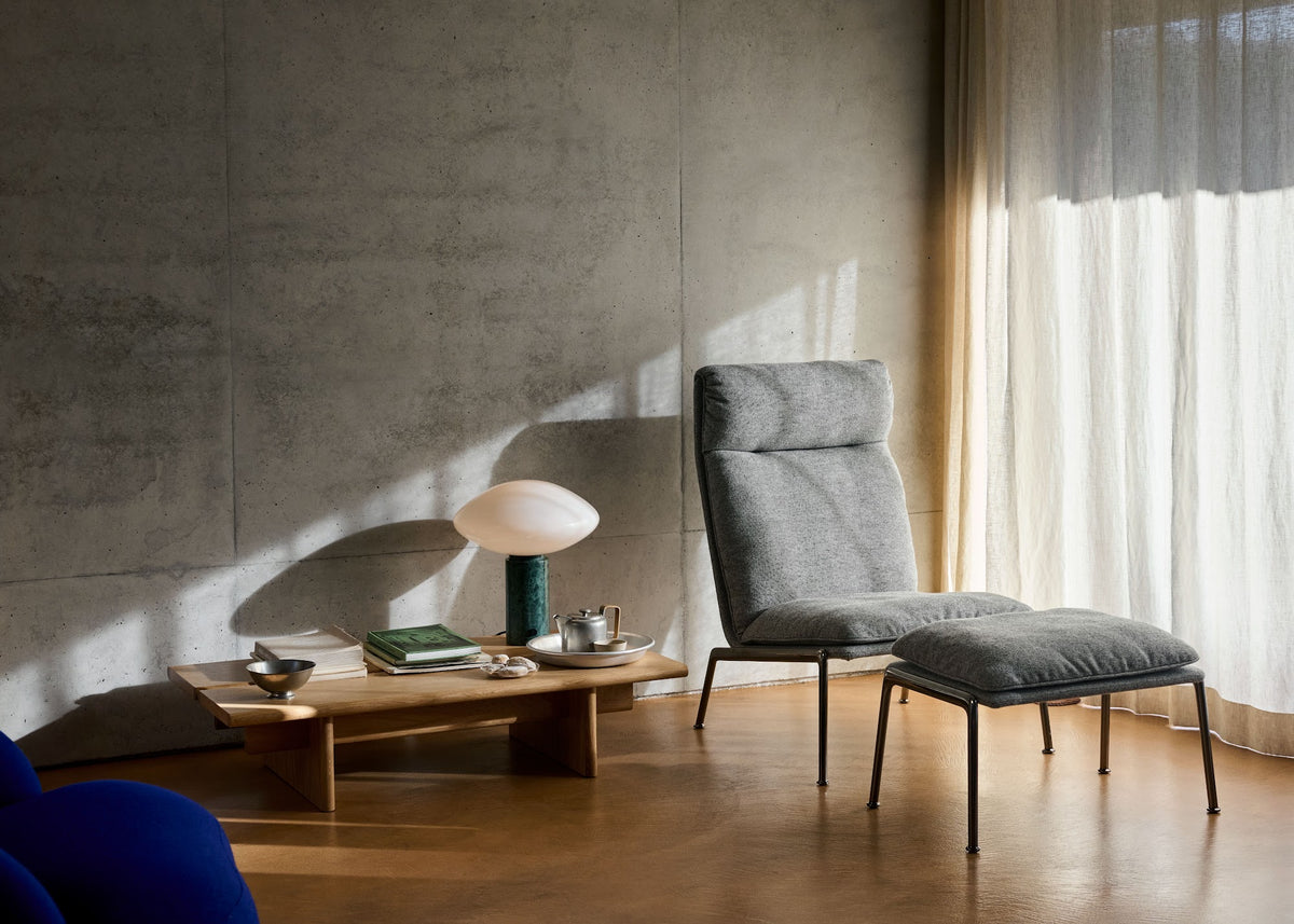 Fauteuil Muno LN16 dossier haut de Luca Nichetto - &Tradition-Noir chaud-Tissu groupe 1-The Woods Gallery