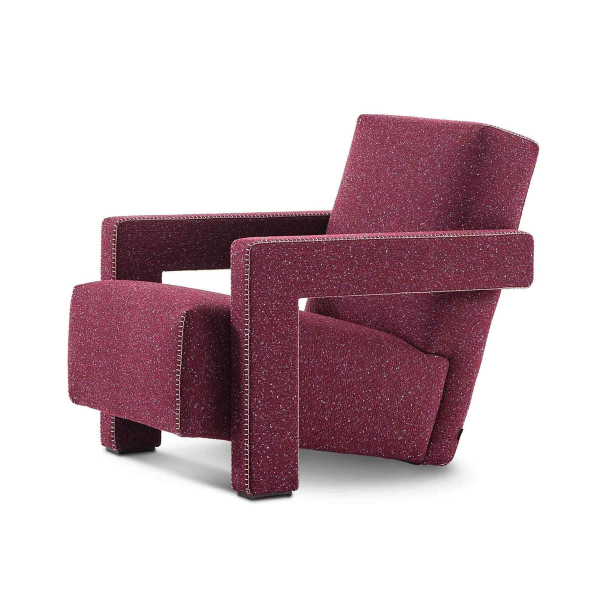 Fauteuil Utrecht de Gerrit Thomas Rietveld - Cassina-Burgundy-The Woods Gallery