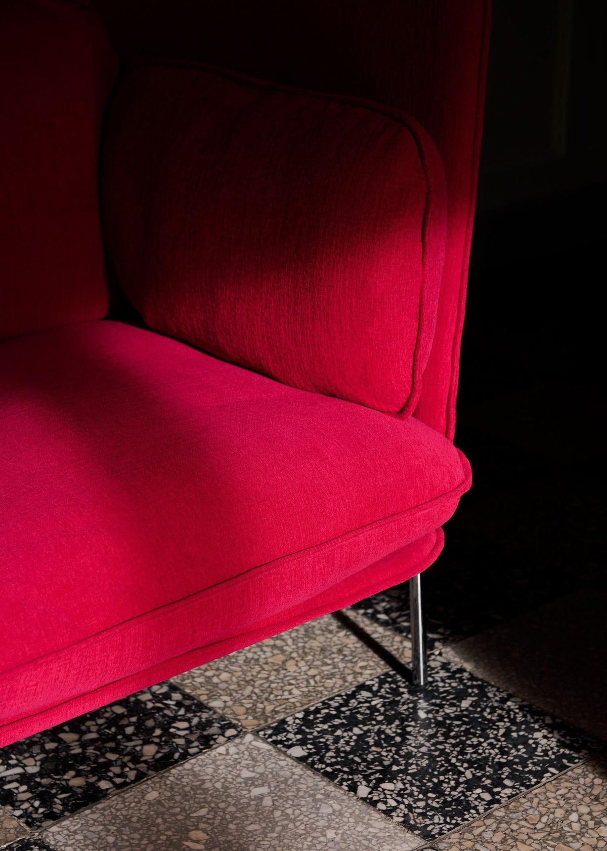 Fauteuil lounge Cloud LN5 dossier haut de Luca Nichetto - &Tradition-Chrome-Tissu groupe 1-The Woods Gallery