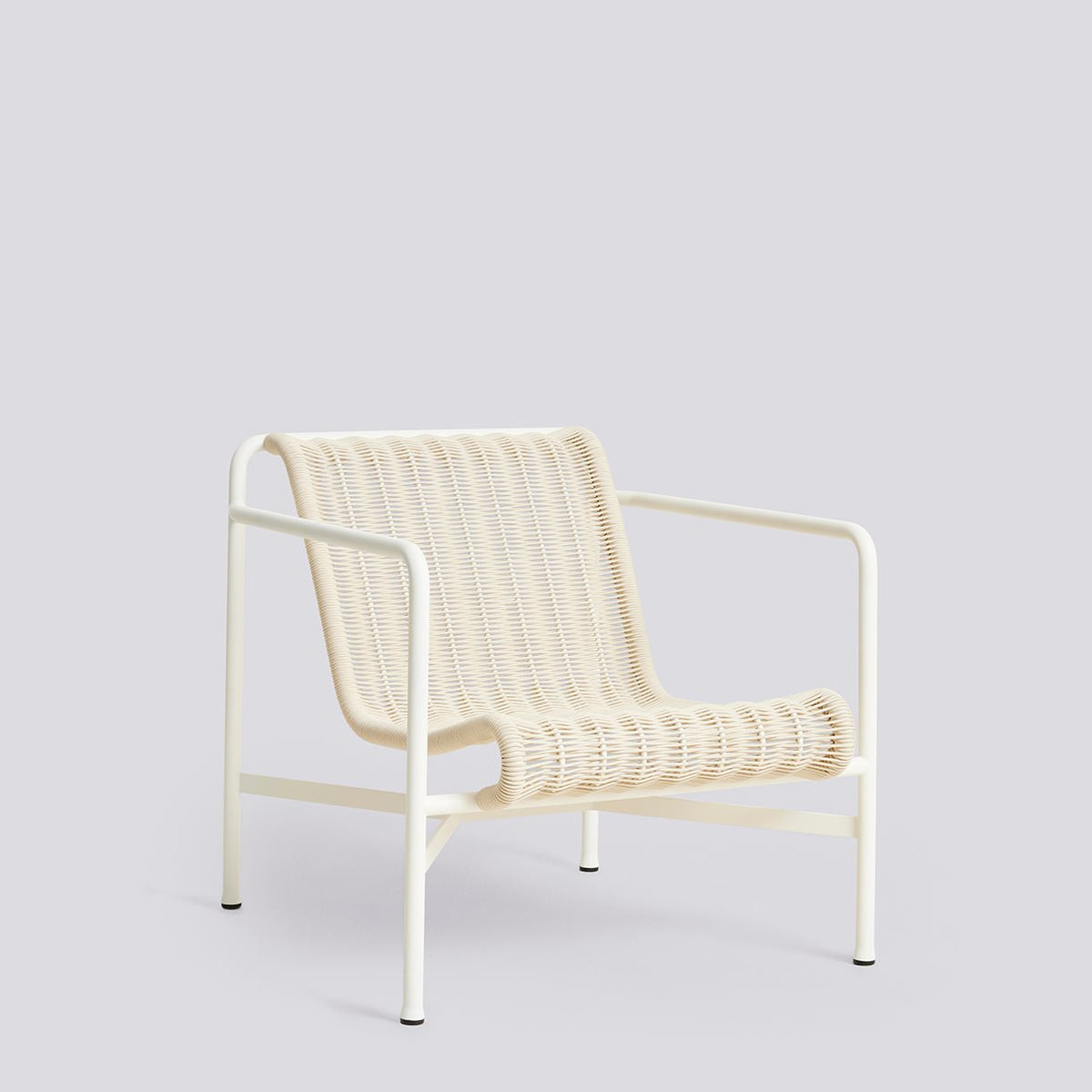 Fauteuil lounge bas Palissade Cord de Ronan et Erwan Bouroullec - Hay-Blanc crème vue studio-The Woods Gallery