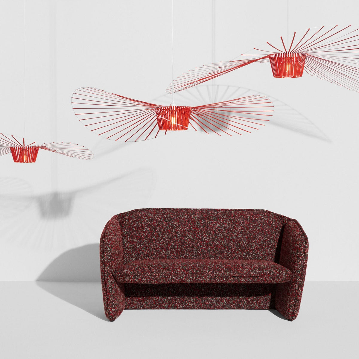 Grande Suspension Vertigo Ø200 cm de Constance Guisset - Petite Friture-en situation, Vermillon-The Woods Gallery
