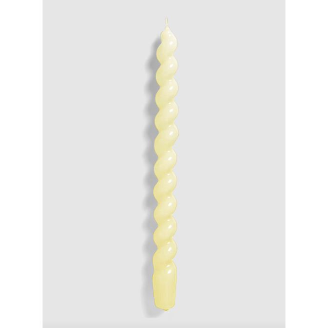 Grande bougie torsadée Twist jaune - Hay-The Woods Gallery