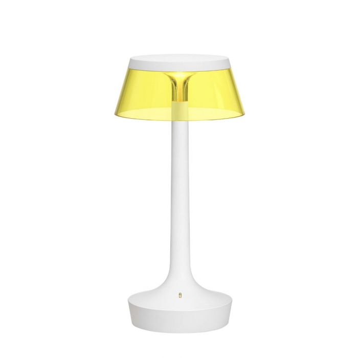 Lampe à poser Bon Jour Unplugged de Philippe Starck - Flos-Cuivre-Abat-Jour Ambre-The Woods Gallery