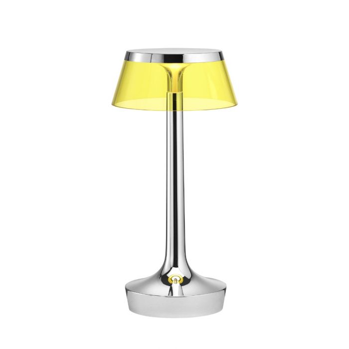 Lampe à poser Bon Jour Unplugged de Philippe Starck - Flos-Cuivre-Abat-Jour Ambre-The Woods Gallery