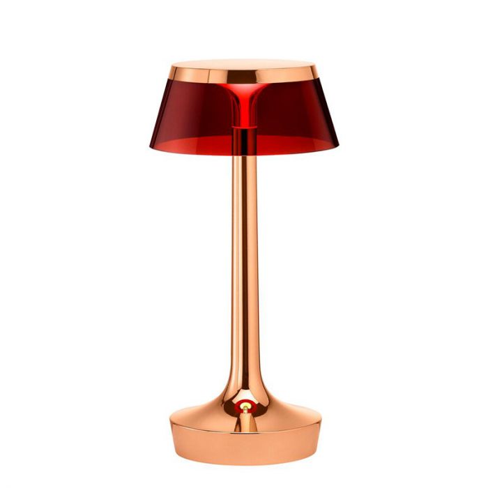 Lampe à poser Bon Jour Unplugged de Philippe Starck - Flos-Cuivre-Abat-Jour Ambre-The Woods Gallery