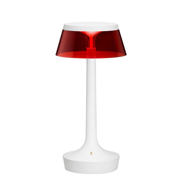 Lampe à poser Bon Jour Unplugged de Philippe Starck - Flos-Cuivre-Abat-Jour Ambre-The Woods Gallery