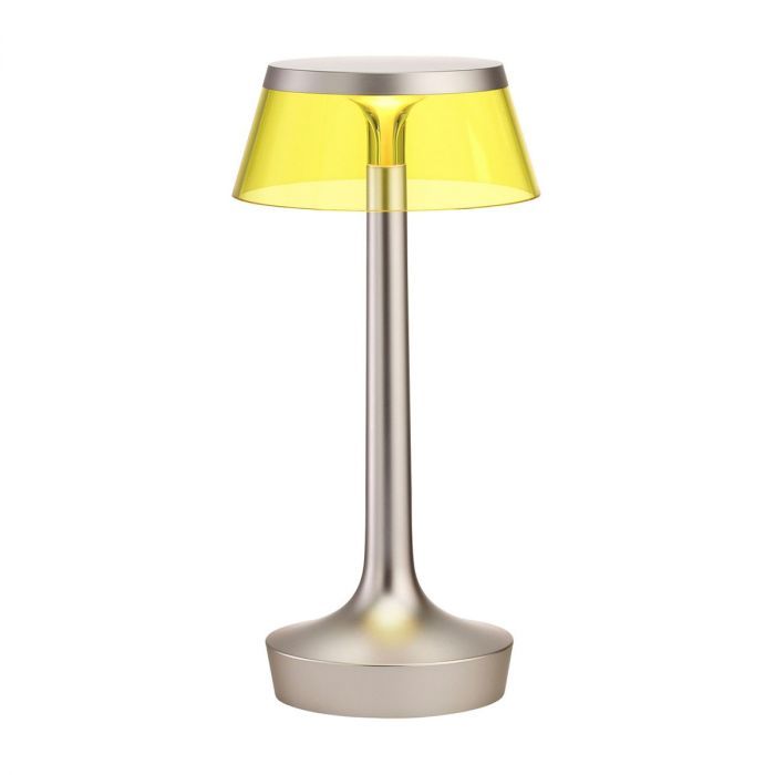 Lampe à poser Bon Jour Unplugged de Philippe Starck - Flos-Cuivre-Abat-Jour Ambre-The Woods Gallery