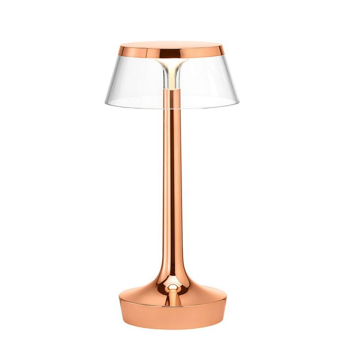 Lampe à poser Bon Jour Unplugged de Philippe Starck - Flos-Cuivre-Abat-Jour Transparent-The Woods Gallery