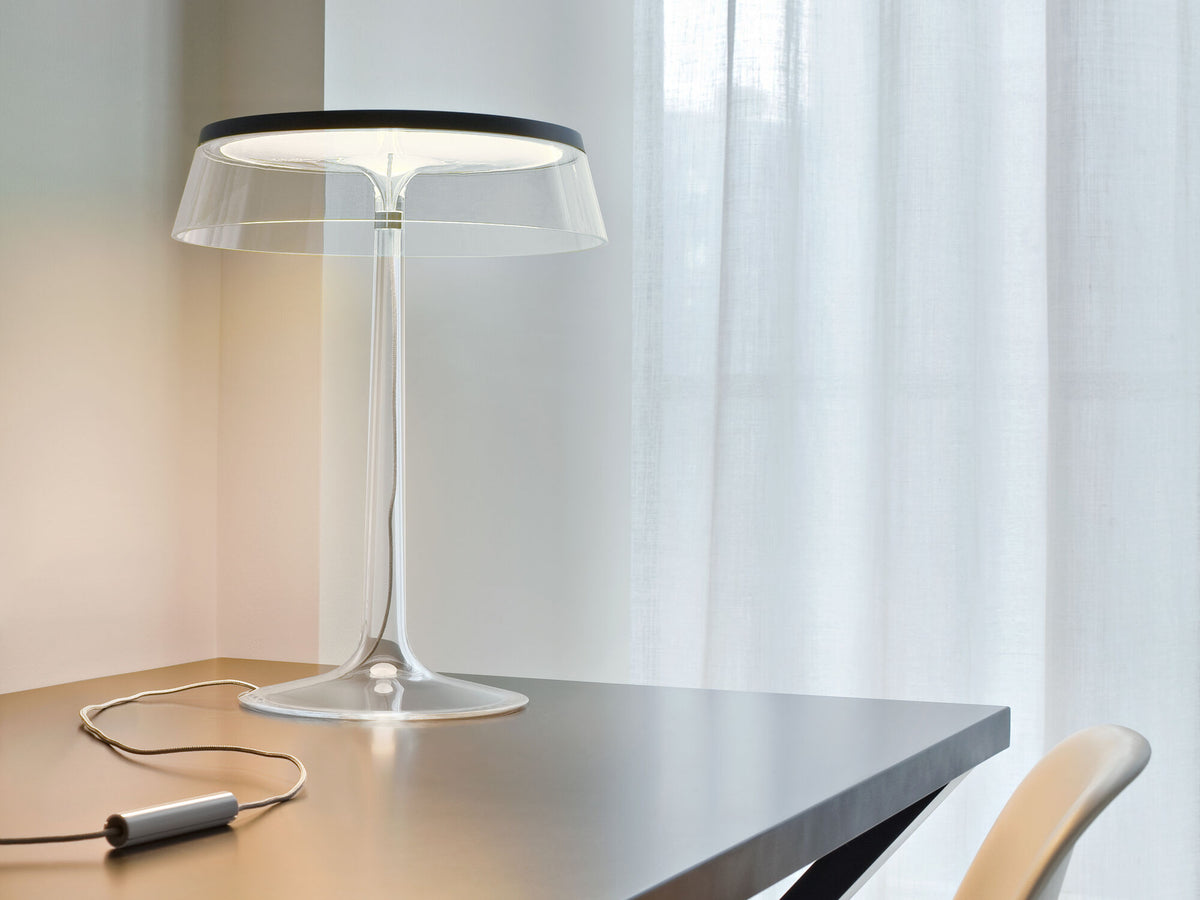 Lampe à poser Bon Jour de Philippe Starck - Flos-Blanc mat-Transparente-The Woods Gallery