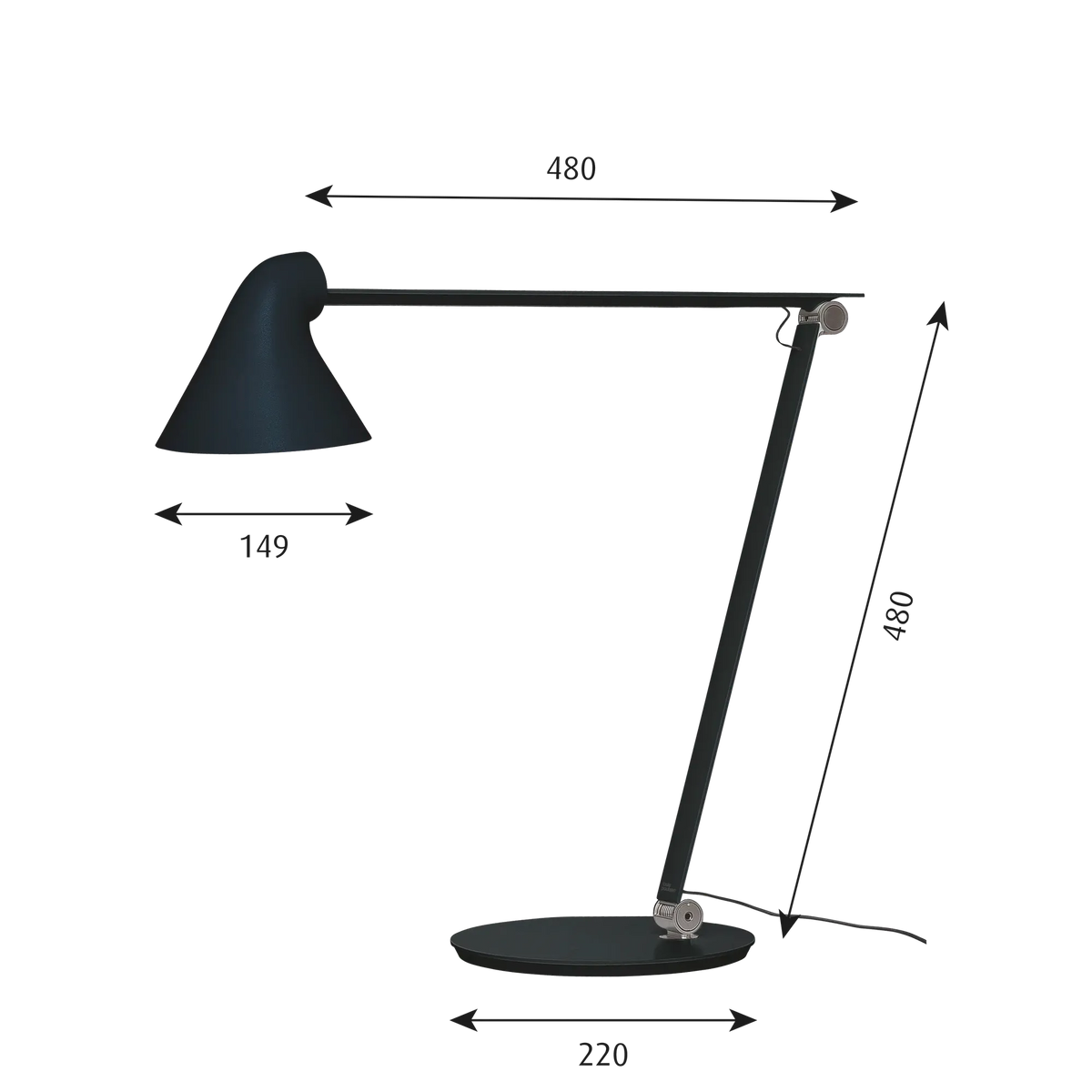 Lampe de table NJP - Louis Poulsen-Gris aluminium clair-LED 2700K 10W-Pied-The Woods Gallery