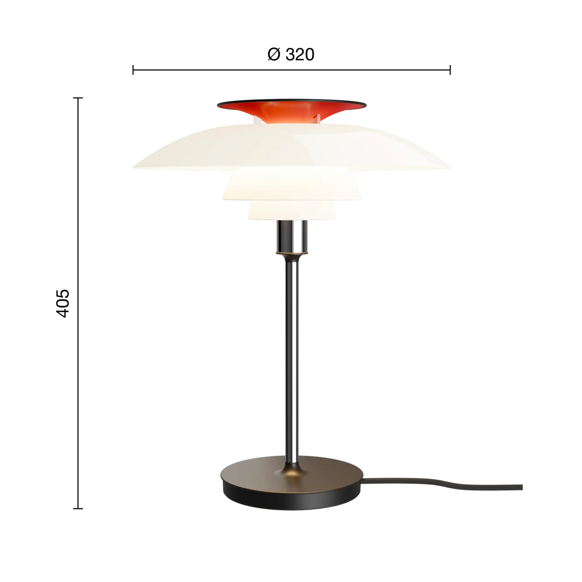 Lampe de table PH 80 de Poul Henningsen - Louis Poulsen-Blanc opalin et chrome-The Woods Gallery