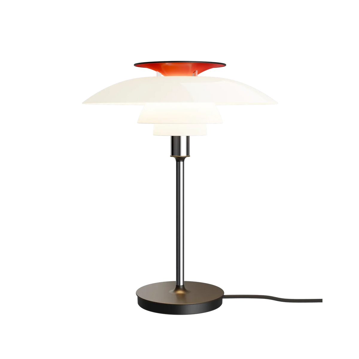 Lampe de table PH 80 de Poul Henningsen - Louis Poulsen-Blanc opalin et chrome-The Woods Gallery