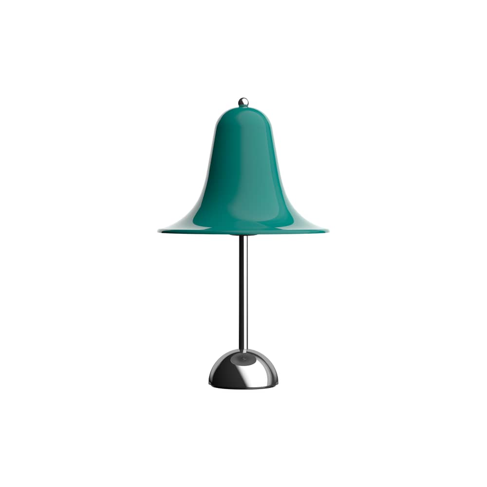 Lampe portable Pantop de Verner Panton - Verpan-Bleu Sarcelle foncé - Pieds Chrome-The Woods Gallery
