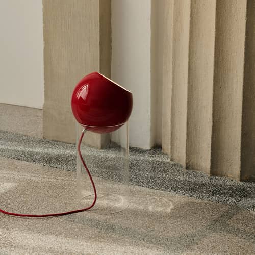 Lampe de table Topan VP14 H 46 cm - Verner Panton-Rouge vermillon-The Woods Gallery