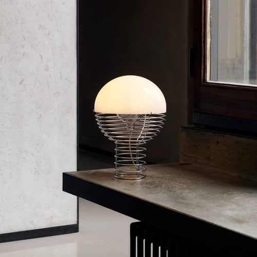 Lampe de table Wire Ø 30 cm de Verner Panton - Verpan-Blanc-The Woods Gallery