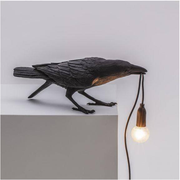 Lampe oiseau Bird Playing de Marcantonio - Seletti-Noir-The Woods Gallery
