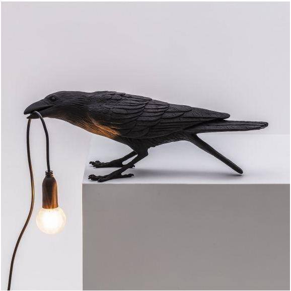 Lampe oiseau Bird Playing de Marcantonio - Seletti-Noir-The Woods Gallery