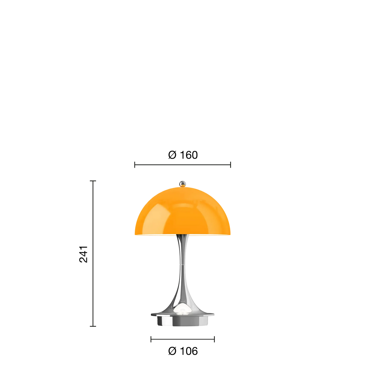 Lampe portable Panthella 160 The Originals de Verner Panton - Louis Poulsen-Orange-The Woods Gallery