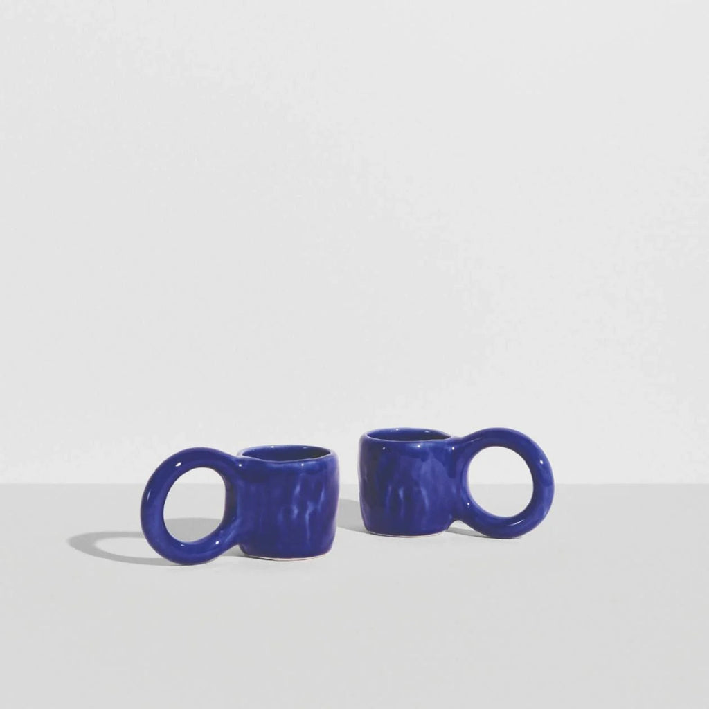 Lot de 2 Tasses à café Donut de Pia Chevalier - Petite Friture-Bleu-The Woods Gallery