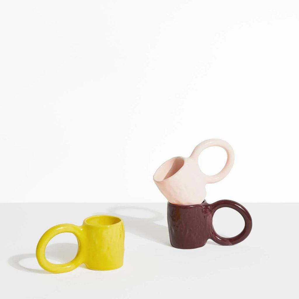 Lot de 2 Tasses à café Donut de Pia Chevalier - Petite Friture-Jaune Lemon-The Woods Gallery