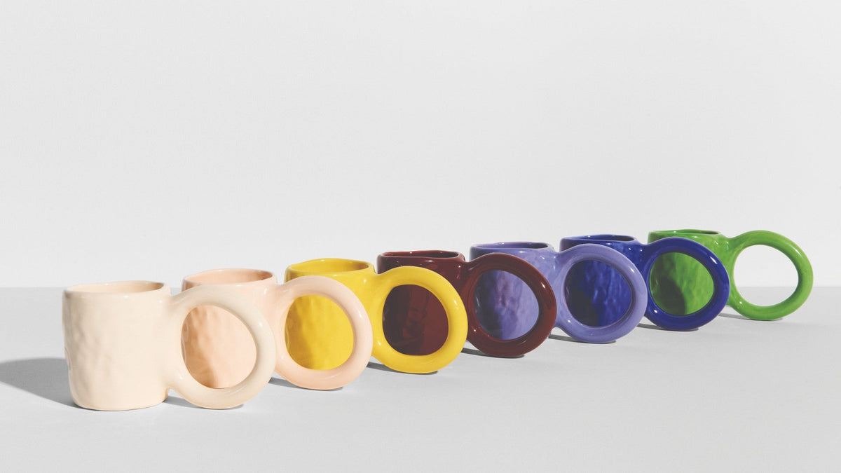Lot de 2 Tasses à café Donut de Pia Chevalier - Petite Friture-Jaune Lemon-The Woods Gallery