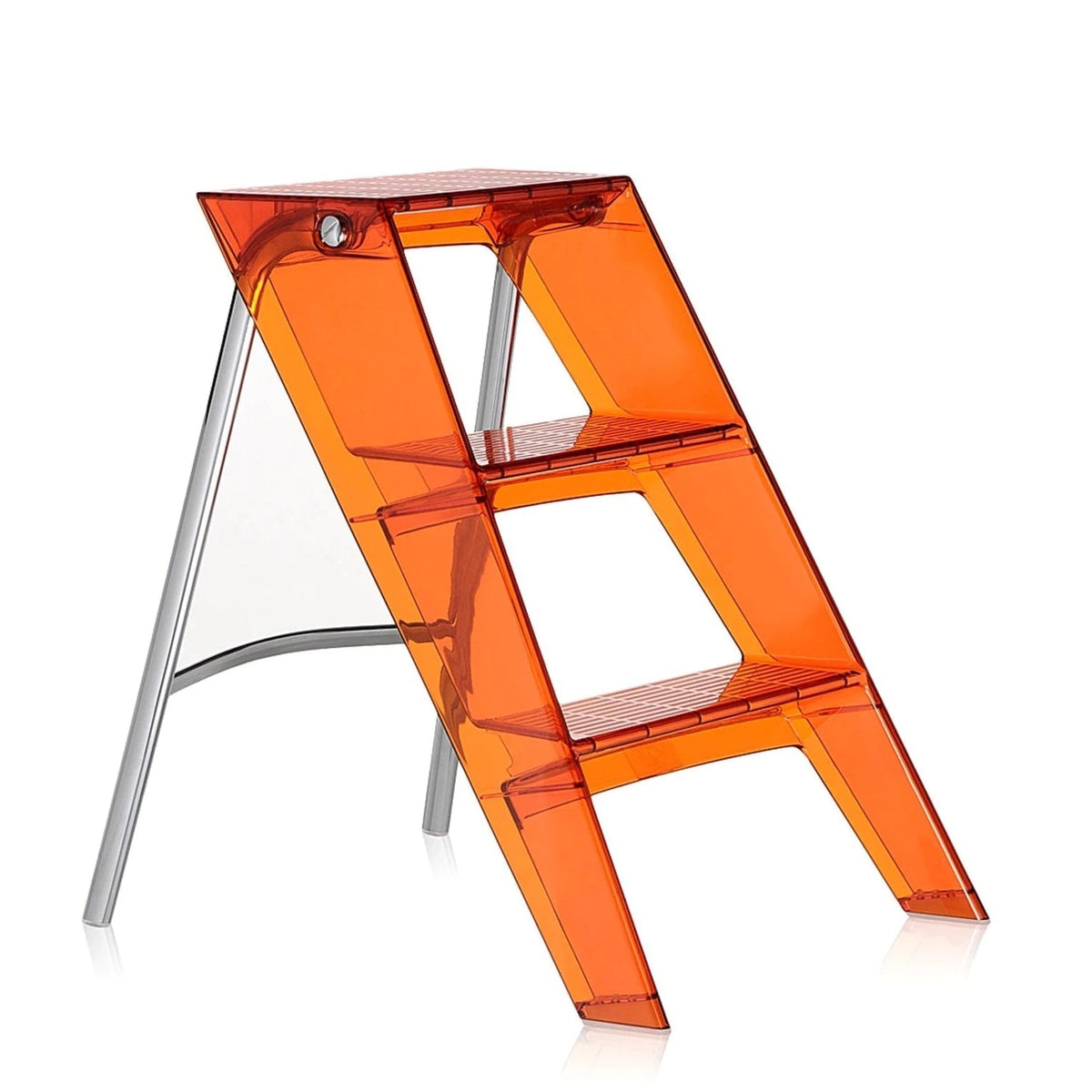 Marche pied - Escabeau Upper de Alberto Meda + Paolo Rizzatto - Kartell-Rouge orangé-The Woods Gallery