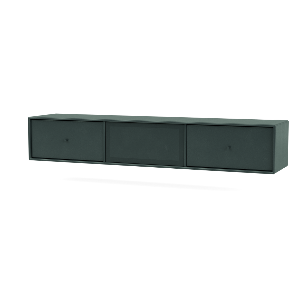 Meuble Tv Octave V par Peter J. Lassen, laque 163 Black Jade, suspendu au mur, packshot Montana