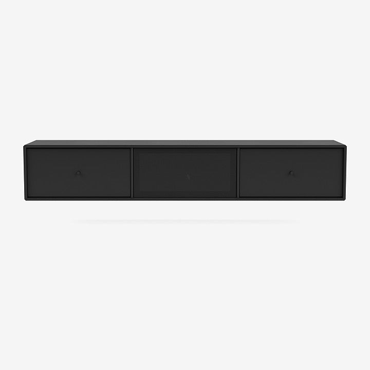 Meuble Tv Octave V par Peter J. Lassen - Montana-05 Black-Avec rail de suspension-The Woods Gallery