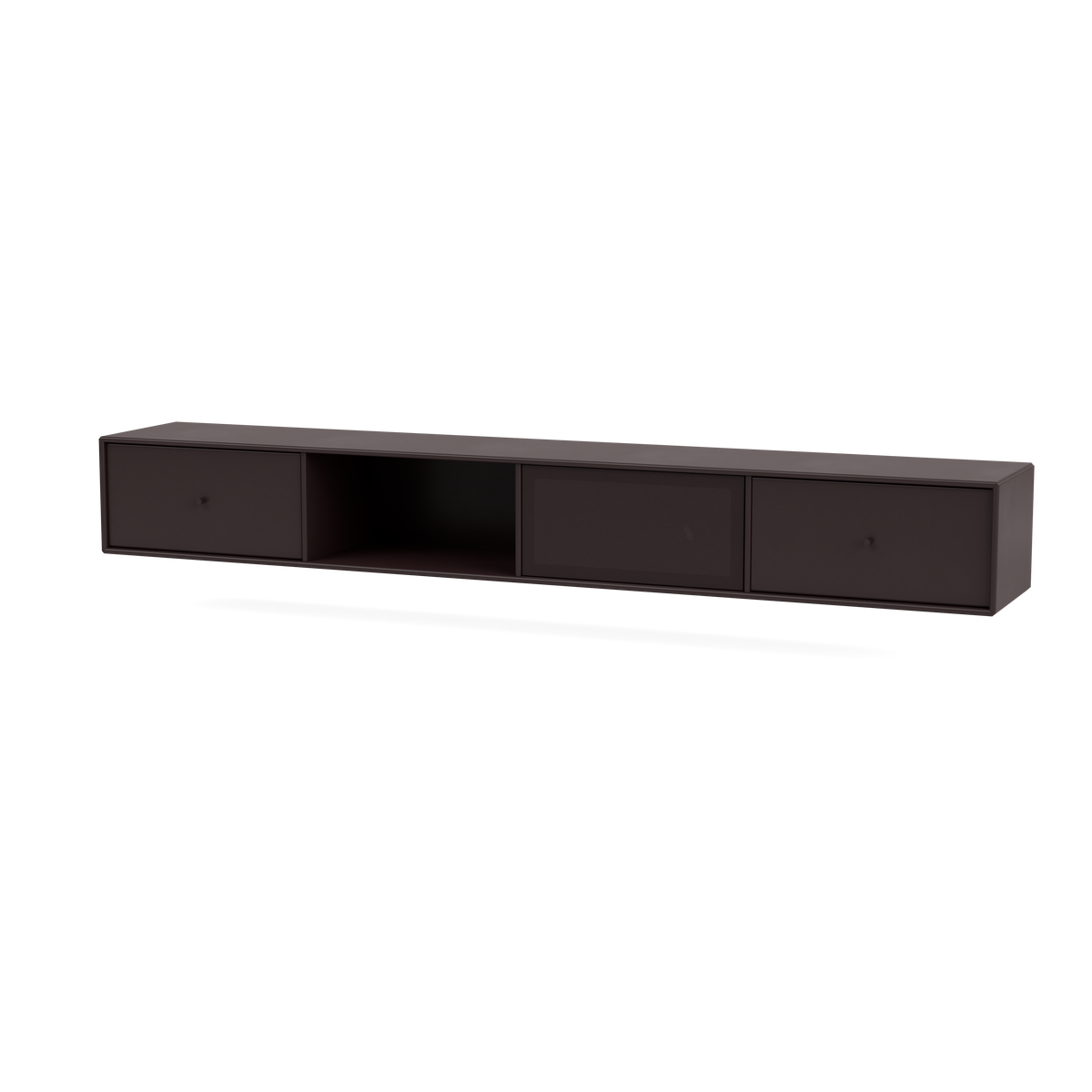 Meuble Tv Octave VII par Peter J. Lassen, laque 160 Balsamic, suspendu au mur, packshot Montana